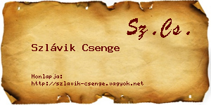 Szlávik Csenge névjegykártya